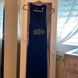 Dress with turquoise and gold detail